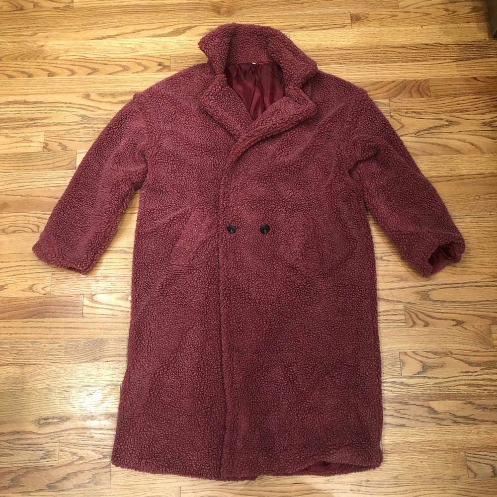 Pink teddy trench coat!!